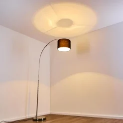 Lampes En Tissu-hofstein Lampadaire Wiby Nickel mat, 1 lumière