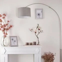 Lampes En Tissu-hofstein Lampadaire Wiby Nickel mat, 1 lumière