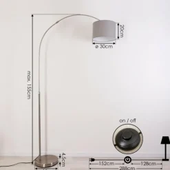 Lampes En Tissu-hofstein Lampadaire Wiby Nickel mat, 1 lumière