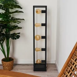 Lampes Vintages & Rétros-hofstein Lampadaire Wick Noir, 5 lumières