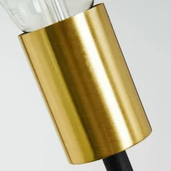 hofstein Lampadaire Woden Laiton, Noir, 3 lumières