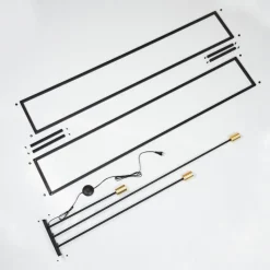 hofstein Lampadaire Woden Laiton, Noir, 3 lumières