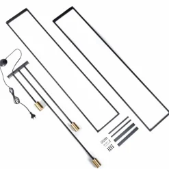 hofstein Lampadaire Woden Laiton, Noir, 3 lumières