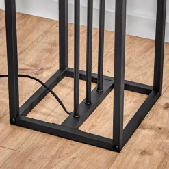 Lampes Industrielles-hofstein Lampadaire Woden Laiton, Noir, 3 lumières