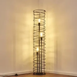 Lampes Vintages & Rétros-hofstein Lampadaire Woerden Noir, 3 lumières