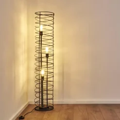 Lampes Vintages & Rétros-hofstein Lampadaire Woerden Noir, 3 lumières