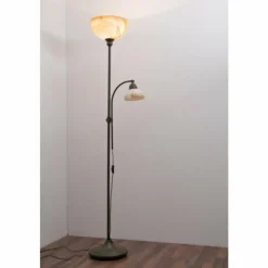 Luminaires Rustiques-Luminaires Wofi Lampadaire Wofi LACCHINO Brun, Brun foncé, Rouille, 2 lumières