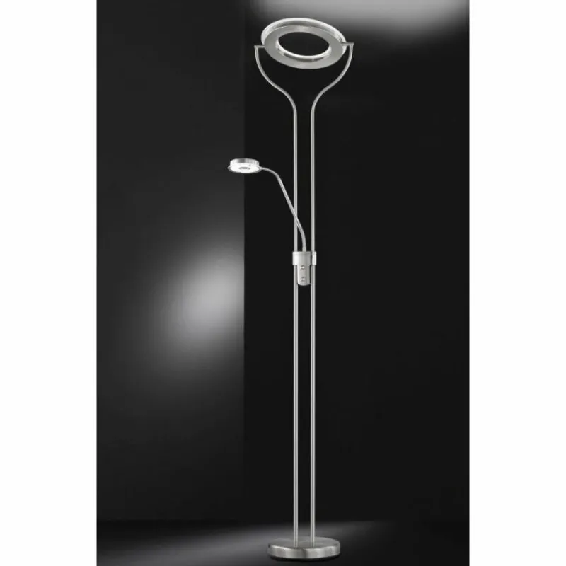 Luminaires Wofi Lampadaire Wofi REMY LED Nickel mat, 2 lumières* Lampadaires Et Lampes Sur Pied