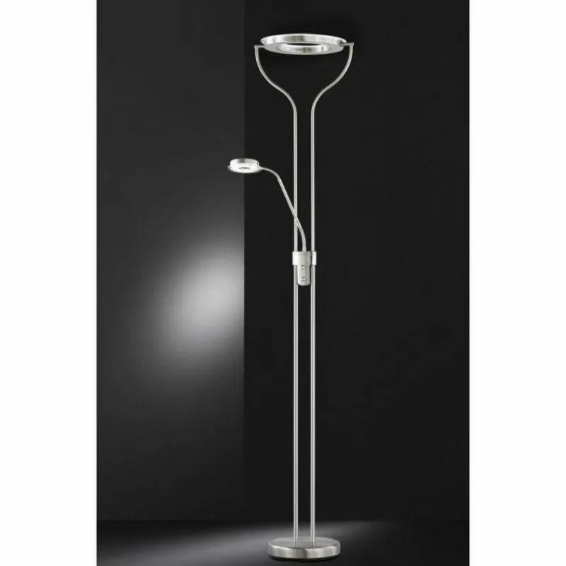 Luminaires Wofi Lampadaire Wofi REMY LED Nickel mat, 2 lumières* Lampadaires Et Lampes Sur Pied