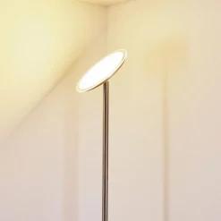 hofstein Lampadaire Wonsbek LED Nickel mat, 1 lumière