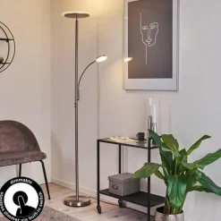 hofstein Lampadaire Wonsbek LED Nickel mat, 2 lumières