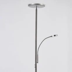 hofstein Lampadaire Wonsbek LED Nickel mat, 2 lumières