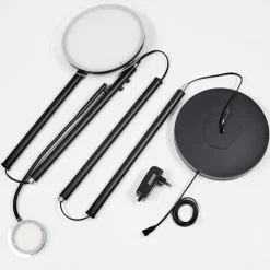 hofstein Lampadaire Wonsbek LED Noir, 2 lumières