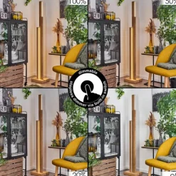 Luminaires Scandinaves-hofstein Lampadaire Yofre LED Écru, 3 lumières