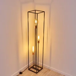 Lampes Vintages & Rétros-hofstein Lampadaire Yuhigaoka Cuivre, Noir, 3 lumières