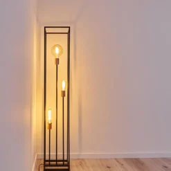 Lampes Vintages & Rétros-hofstein Lampadaire Yuhigaoka Cuivre, Noir, 3 lumières
