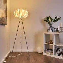 Luminaires Scandinaves-hofstein Lampadaire Zobus Nickel mat, 1 lumière