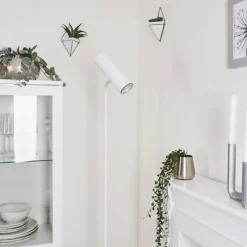 hofstein Lampadaire Zuoz Chrome, Blanc, 1 lumière