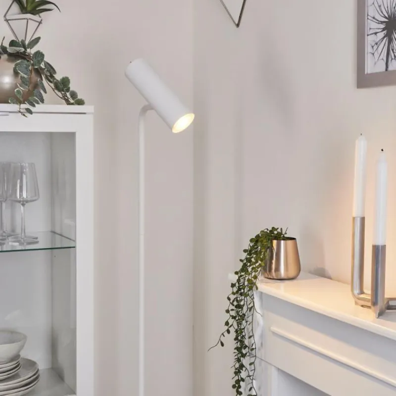 hofstein Lampadaire Zuoz Chrome, Blanc, 1 lumière