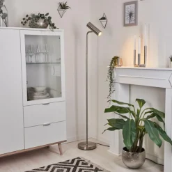 hofstein Lampadaire Zuoz Nickel mat, 1 lumière