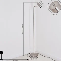 hofstein Lampadaire Zuoz Nickel mat, 1 lumière