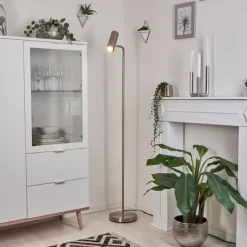 hofstein Lampadaire Zuoz Nickel mat, 1 lumière