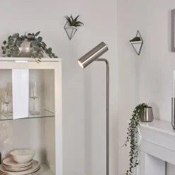 hofstein Lampadaire Zuoz Nickel mat, 1 lumière