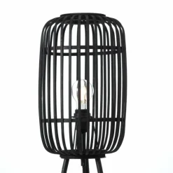 Luminaires Rustiques-Luminaires Brilliant Lampadaires Brilliant WOODROW Bois foncé, Noir, 1 lumière