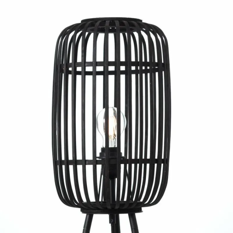 Luminaires Rustiques-Luminaires Brilliant Lampadaires Brilliant WOODROW Bois foncé, Noir, 1 lumière