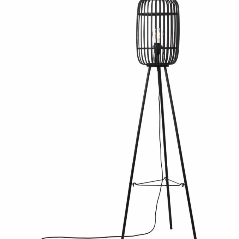 Luminaires Rustiques-Luminaires Brilliant Lampadaires Brilliant WOODROW Bois foncé, Noir, 1 lumière