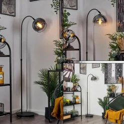 Suspension Verre Fumé-hofstein Lampe à arc Acey Noir, 1 lumière