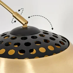 Lampes Art Déco-hofstein Lampe à arc Lourinha Laiton, Noir, 1 lumière