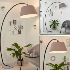 hofstein Lampe à arc Sagu Gris, Noir, 1 lumière