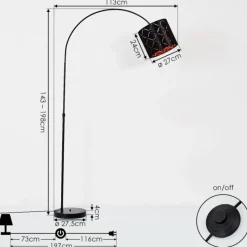 Lampes En Tissu-hofstein Lampe à arc Arnoya Noir, 1 lumière