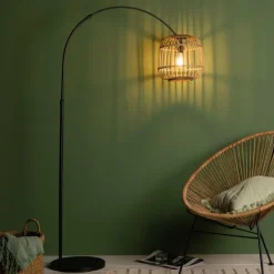 Luminaires Rustiques-Luminaires Brilliant Lampe à arc Brilliant Nikka Noir, 1 lumière