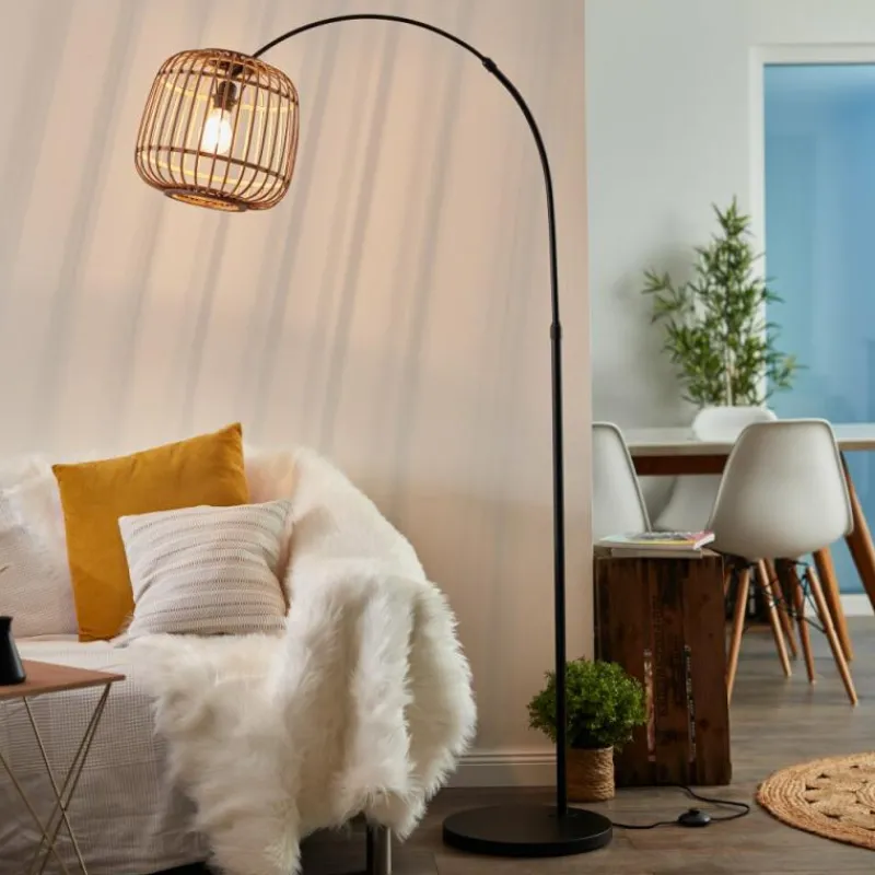 Luminaires Rustiques-Luminaires Brilliant Lampe à arc Brilliant Nikka Noir, 1 lumière