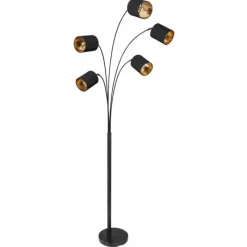 Lampes En Tissu-Luminaires Globo Lighting Lampe à arc Globo Kaddy Noir, 5 lumières