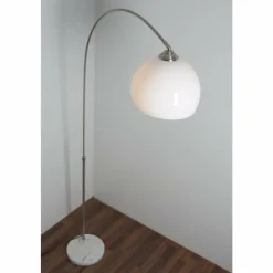 Luminaires Globo Lighting Lampe à arc Globo Newcastle Marbre, Nickel mat, 1 lumière* Lampadaires Et Lampes Sur Pied