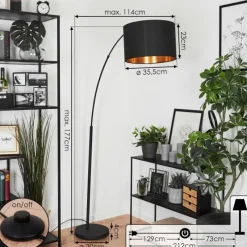 Lampes En Tissu-hofstein Lampe à arc Sayou Noir, 1 lumière