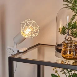 Lampes Industrielles-hofstein lampe â clipper Baripada Blanc, 1 lumière