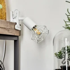 Lampes Industrielles-hofstein lampe â clipper Baripada Blanc, 1 lumière