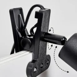 Lampes Industrielles-hofstein lampe â clipper Baripada Noir, 1 lumière