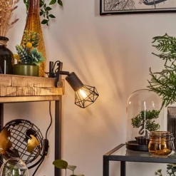 Lampes Industrielles-hofstein lampe â clipper Baripada Noir, 1 lumière