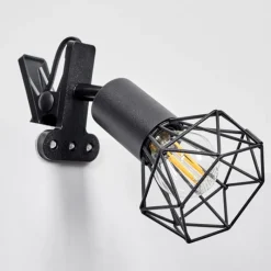 Lampes Industrielles-hofstein lampe â clipper Baripada Noir, 1 lumière