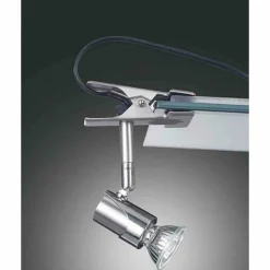 Luminaires Fabas Luce Lampe à clipper Fabas Luce ALICE Nickel mat, 1 lumière* Lampes À Poser