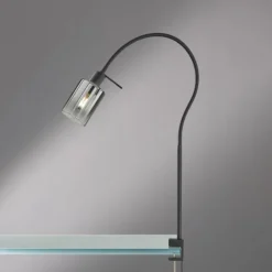 Suspension Verre Fumé-Luminaires Fischer & Honsel lampe â clipper Fischer & Honsel Iska Noir, 1 lumière