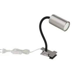 Luminaires Globo Lighting lampe â clipper Globo ROBBY Nickel mat, Noir, 1 lumière* Lampes À Poser