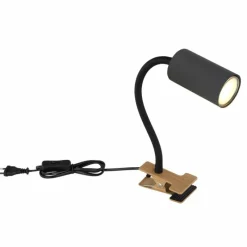 Lampes En Bois-Luminaires Globo Lighting lampe â clipper Globo ROBBY Couleur bois, Noir, 1 lumière