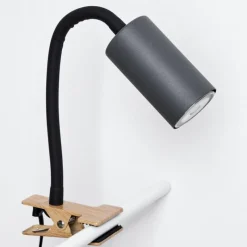 Luminaires Scandinaves-hofstein lampe â clipper Javel Brun, Couleur bois, Noir, 1 lumière