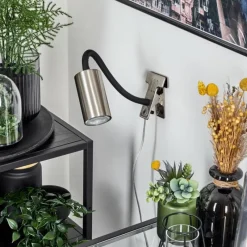 Luminaires Scandinaves-hofstein lampe â clipper Javel Nickel mat, Noir, 1 lumière